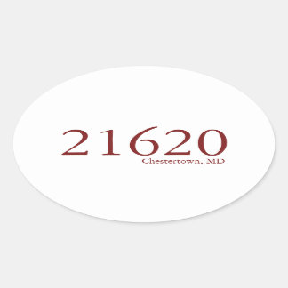 Ovale Sticker Chestertown Zipcode
