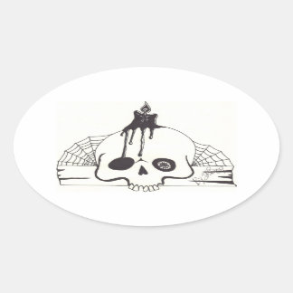 Ovale Sticker crâne bougie