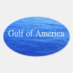 Ovale Sticker de couverture de la carte du golfe d'Améri
