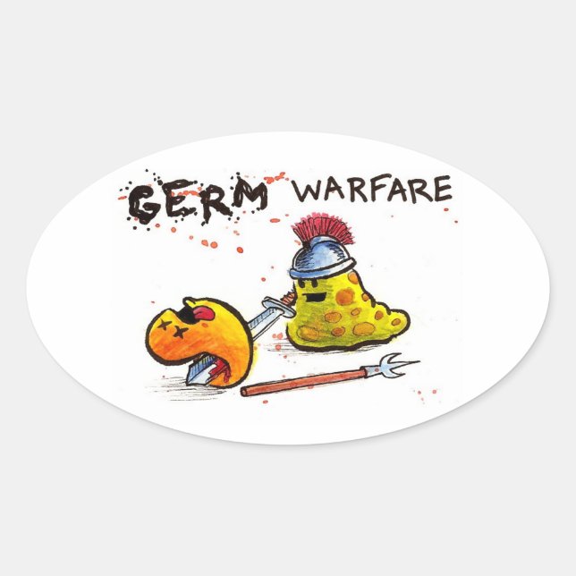 Ovale Sticker de guerre de germe (Devant)