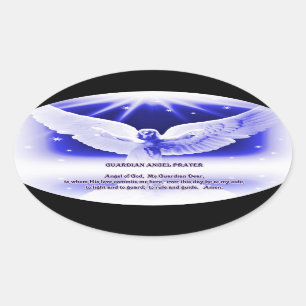 Ovale Sticker de prière Guardian Angel