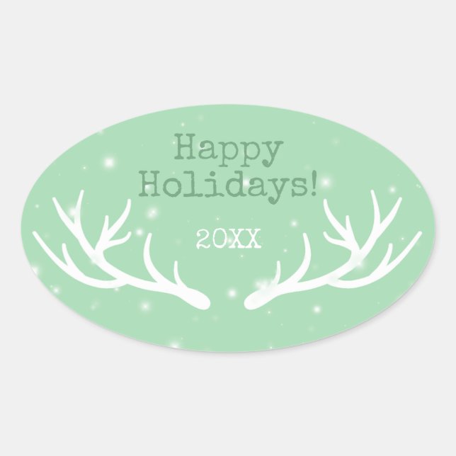 Ovale Sticker de vacances Oh Deer (Devant)