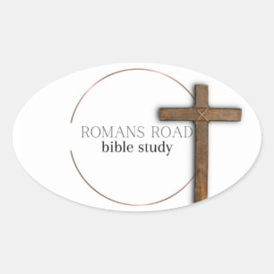 Ovale Sticker d'étude de la Bible de route Romans