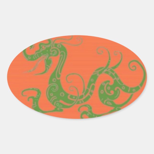 Ovale Sticker Dragons (Devant)