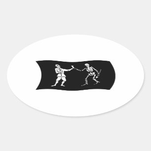 Ovale Sticker Drapeau Bartholomew Roberts