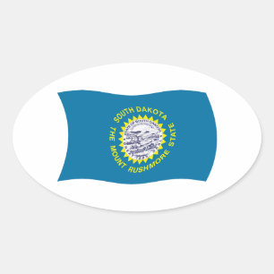 Ovale Sticker Drapeau du Dakota du Sud