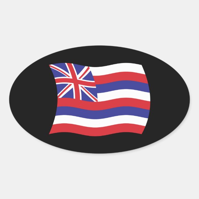 Ovale Sticker Drapeau Hawaii (Devant)