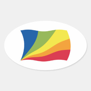 Ovale Sticker Drapeau Lingua Franca Nova
