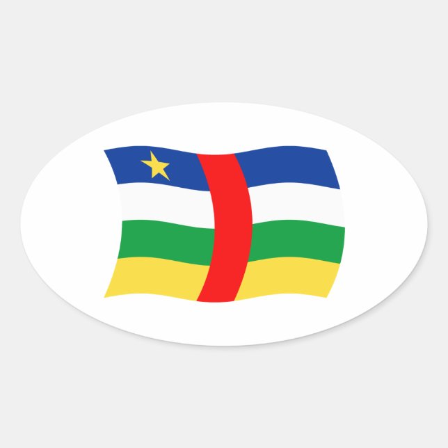 Ovale Sticker Drapeau République Centrafricaine (Devant)