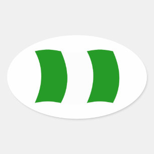 Ovale Sticker du drapeau du Nigeria