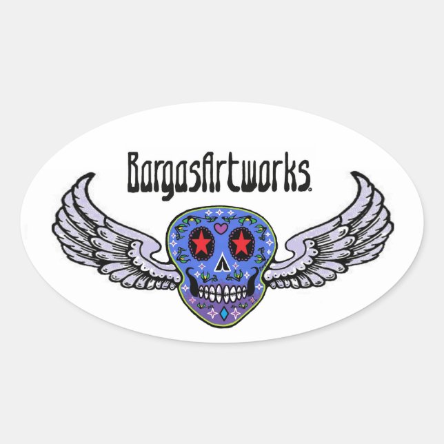 Ovale Sticker du logo BargasArtworks (Devant)
