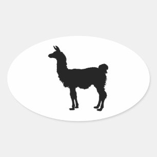 Ovale Sticker en silhouette lama