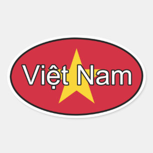 Ovale Sticker Euro Drapeau Vietnam