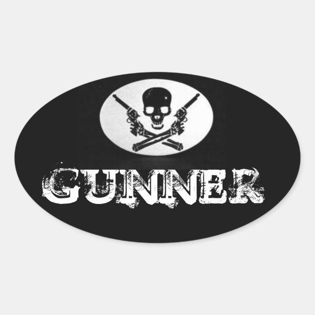 Ovale Sticker Gunner (Devant)