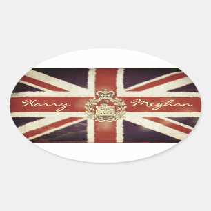 Ovale Sticker Harry and Meghan Royal Mariage Oval