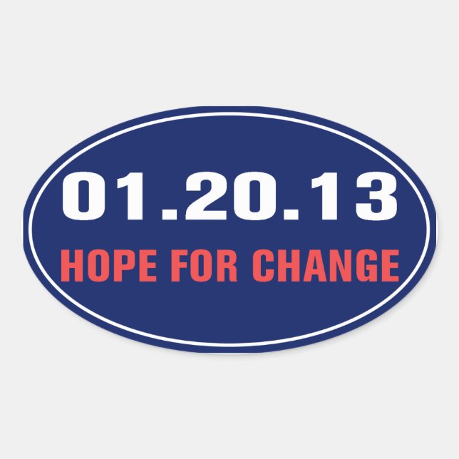 Ovale Sticker Hope for Change (Devant)