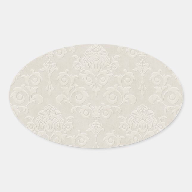 Ovale Sticker Ivory Brocade (Devant)