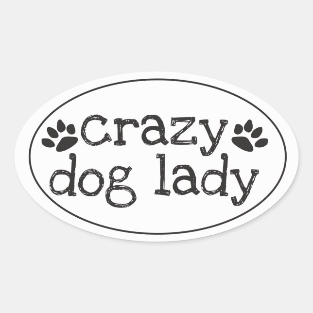Ovale Sticker Lady Chien fou (Devant)