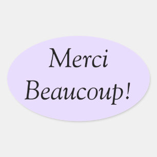 Ovale Sticker Merci Beaucoup