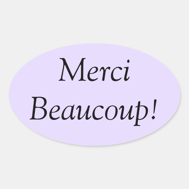 Ovale Sticker Merci Beaucoup (Devant)