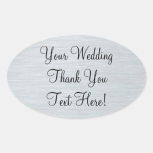 Ovale Sticker Merci de mariage en argent