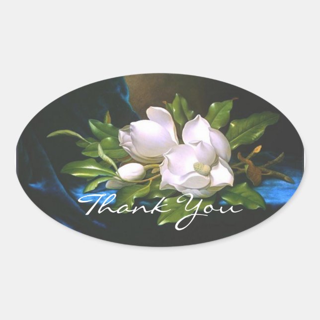 Ovale Sticker Merci Magnolia (Devant)