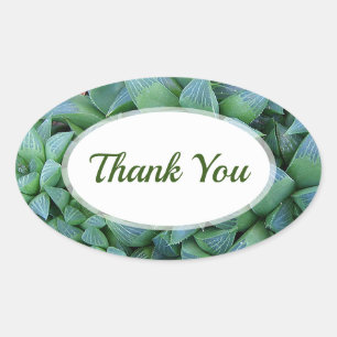 Ovale Sticker Merci Plante Succulent de Green Haworth