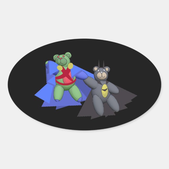 Ovale Sticker Oval BearMartian (Devant)
