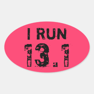 Ovale Sticker Oval Pink I Run 13.1