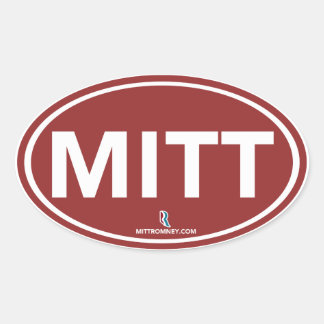 Ovale Sticker Oval Romney Ryan Mitt (Rouge)