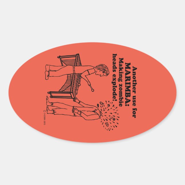 Ovale Sticker Oval Zombie Explode Marimba (Devant)