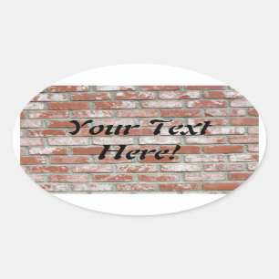 Ovale Sticker (ovl) - Mur en brique avec texte