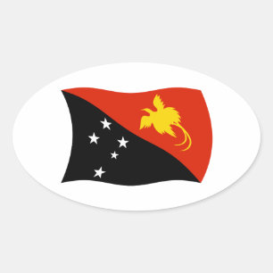 Ovale Sticker Pavillon Papouasie-Nouvelle-Guinée