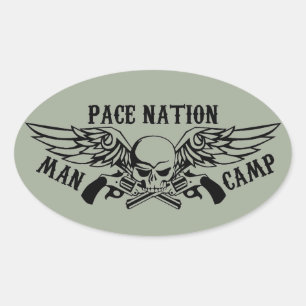Ovale Sticker pour camp homme OD