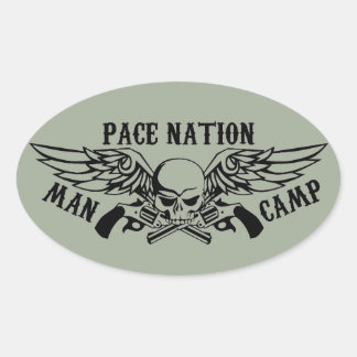Ovale Sticker pour camp homme OD