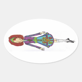Ovale Sticker pour danseur irlandais gingembre