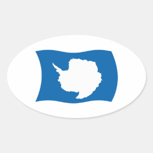 Ovale Sticker pour drapeau de l'Antarctique