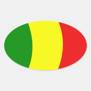 Ovale Sticker pour drapeau du Mali