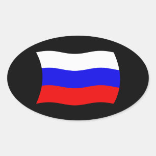 Ovale Sticker pour drapeau russe