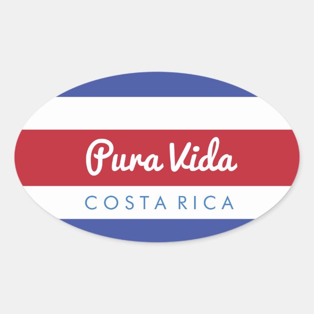 Ovale Sticker Pura Vida Costa Rica (Devant)