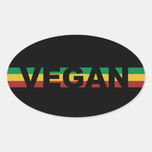 Ovale Sticker Rasta Striped Vegan