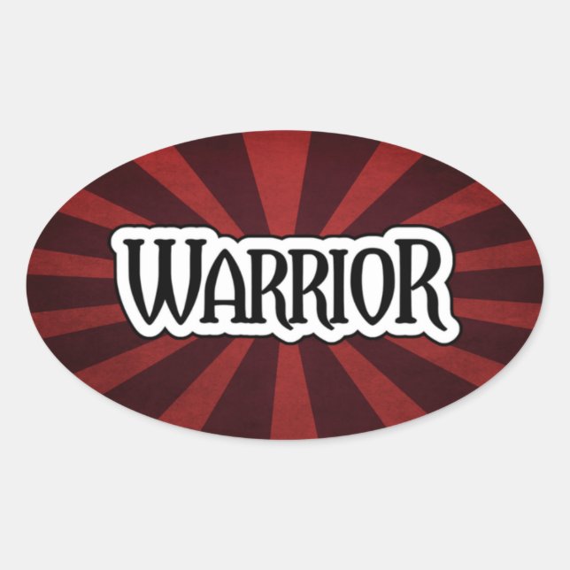 Ovale Sticker Red Starburst Warrior (Devant)