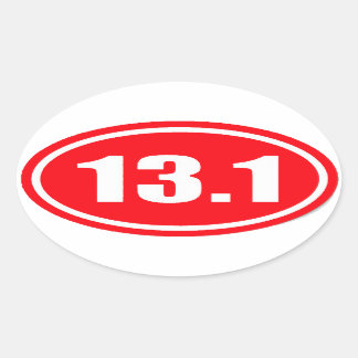 Ovale Sticker rouge 13.1 | Demi-marathon