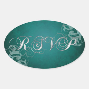 Ovale Sticker Rsvp Turquoise Turquoise Noble