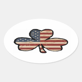 Ovale Sticker Shamrock américain