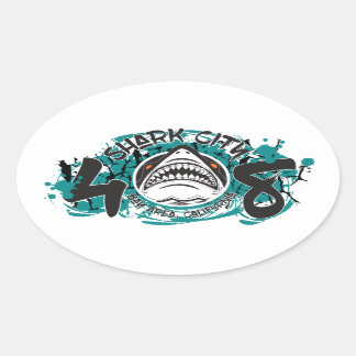 Ovale Sticker Shark City Bay Area 408
