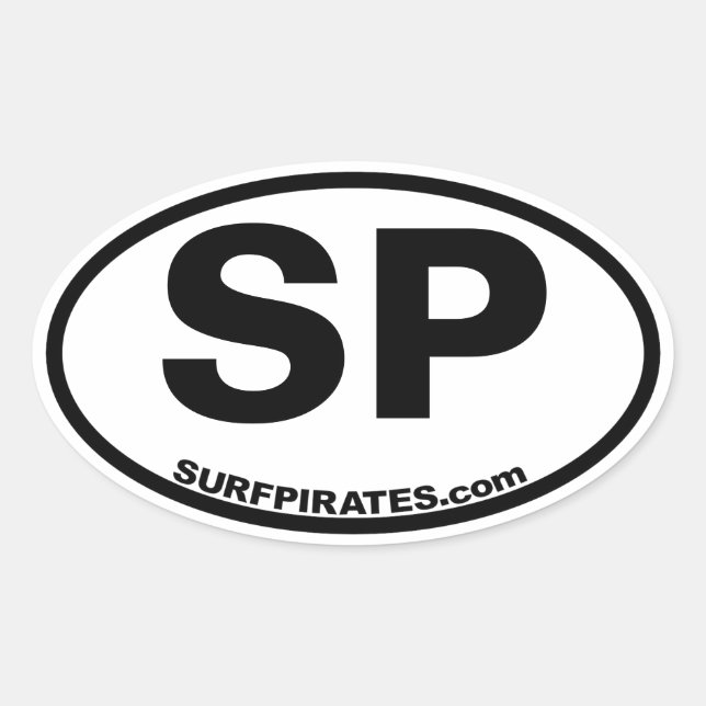 Ovale sticker SP surfpirates dans le style OBX classique (Devant)