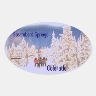 Ovale sticker Steamboat Springs