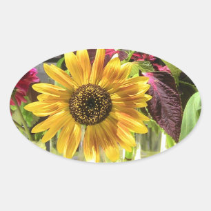 Ovale Sticker tournesol