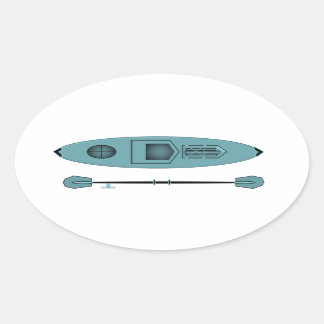 Ovale Sticker turquoise Kayak Oval